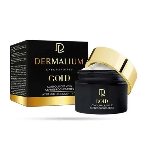 Dermalium Gold Contour des Yeux جل مضاد للهالات السوداء والانتفاخات والتجاعيد 15ml