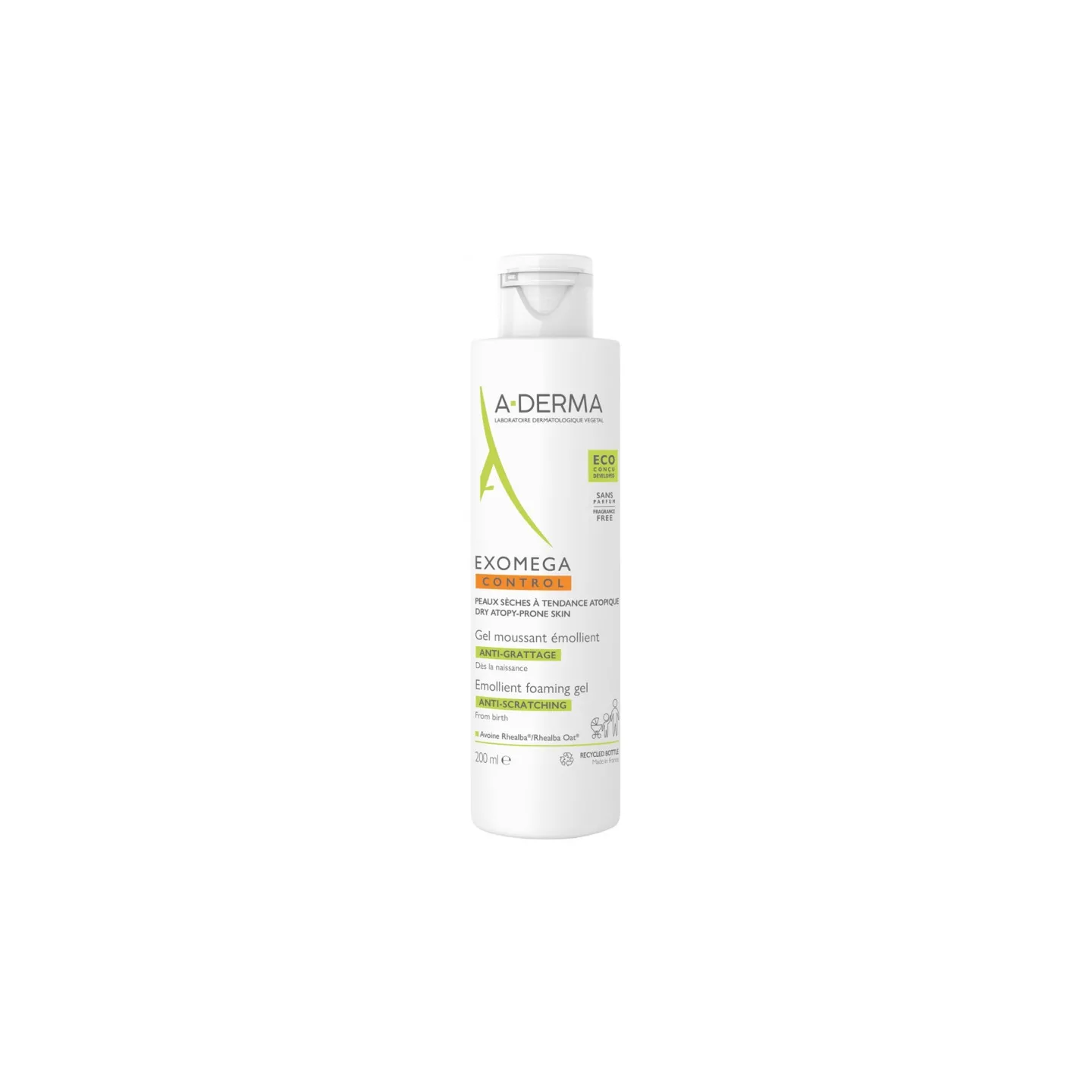 A-Derma Exomega Control جل رغوي مطرّي مضاد للحكة 200ml