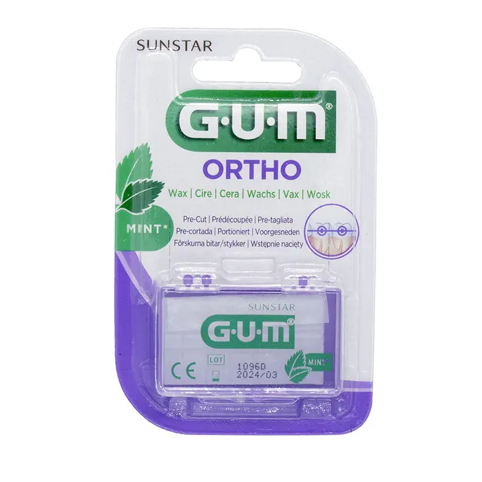 GUM ORTHO Cire Mentholée شمع حماية لتقويم الأسنان بنكهة النعناع 5 bandes