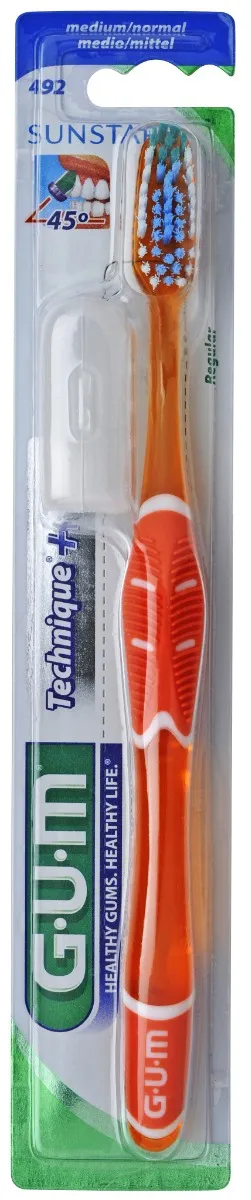 GUM Technique+ فرشاة أسنان متوسطة 492 1 unité
