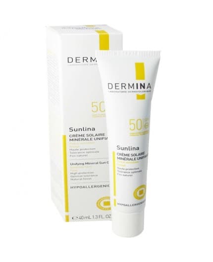 Dermina Sunlina كريم واقي شمس معدني موحد للون البشرة SPF50+ 40ml