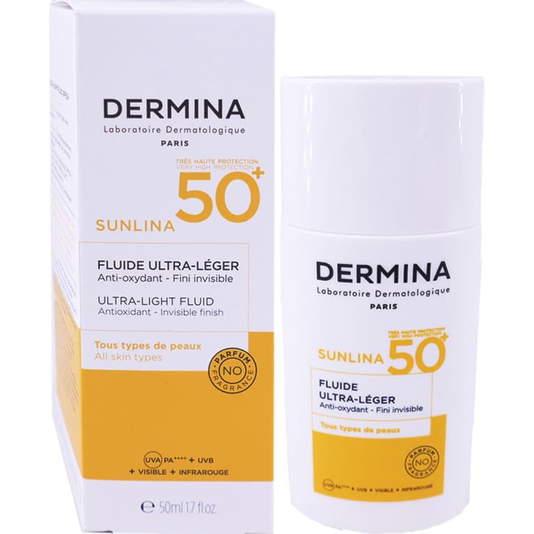 Dermina Sunlina Fluide Ultra-Léger SPF50+ واقي شمسي فائق الخفة 50ml