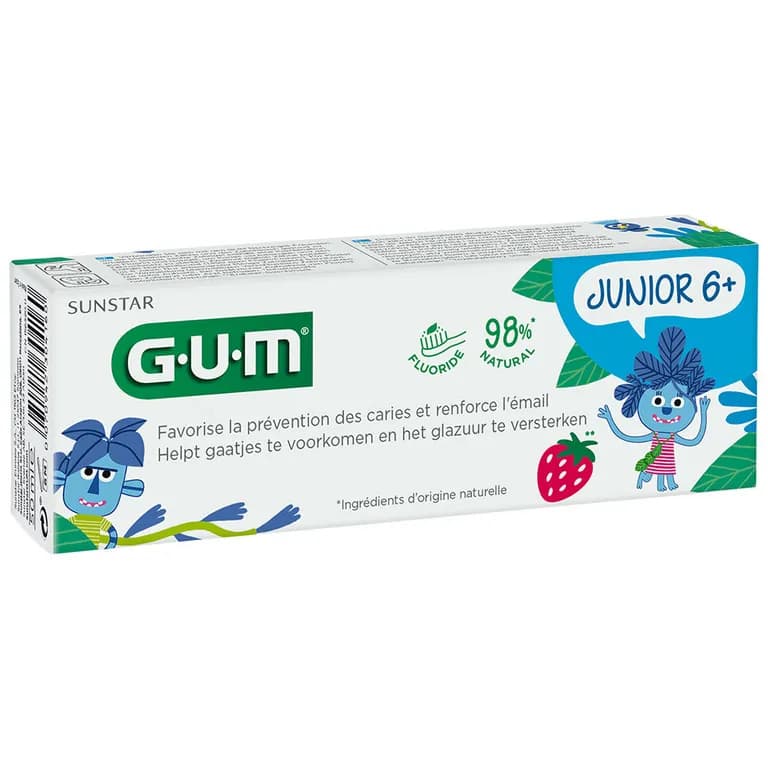 GUM JUNIOR Dentifrice 7-12 ans معجون أسنان للأطفال بنكهة البرتقال 50ml