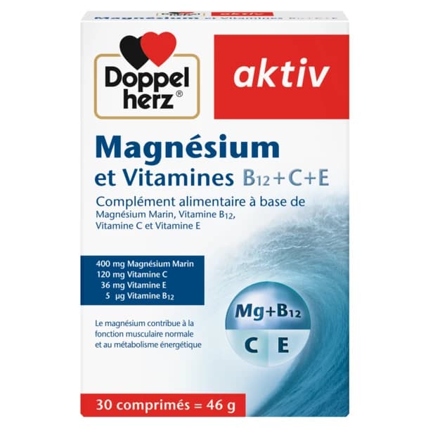 Doppelherz aktiv مغنيسيوم وفيتامينات B12+C+E 30 قرص