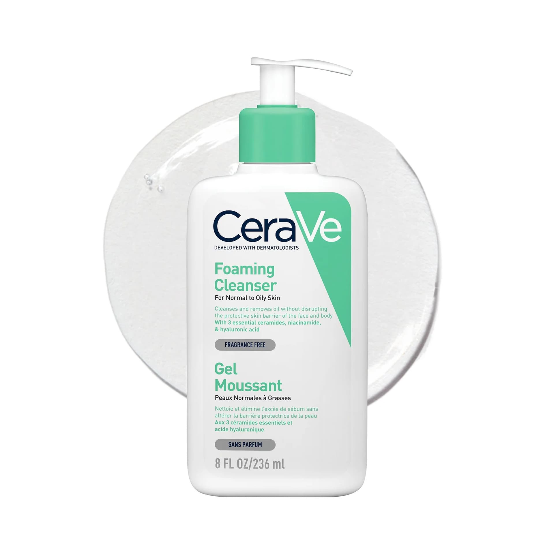 CeraVe Gel Moussant Nettoyant Peaux Normales à Grasses
