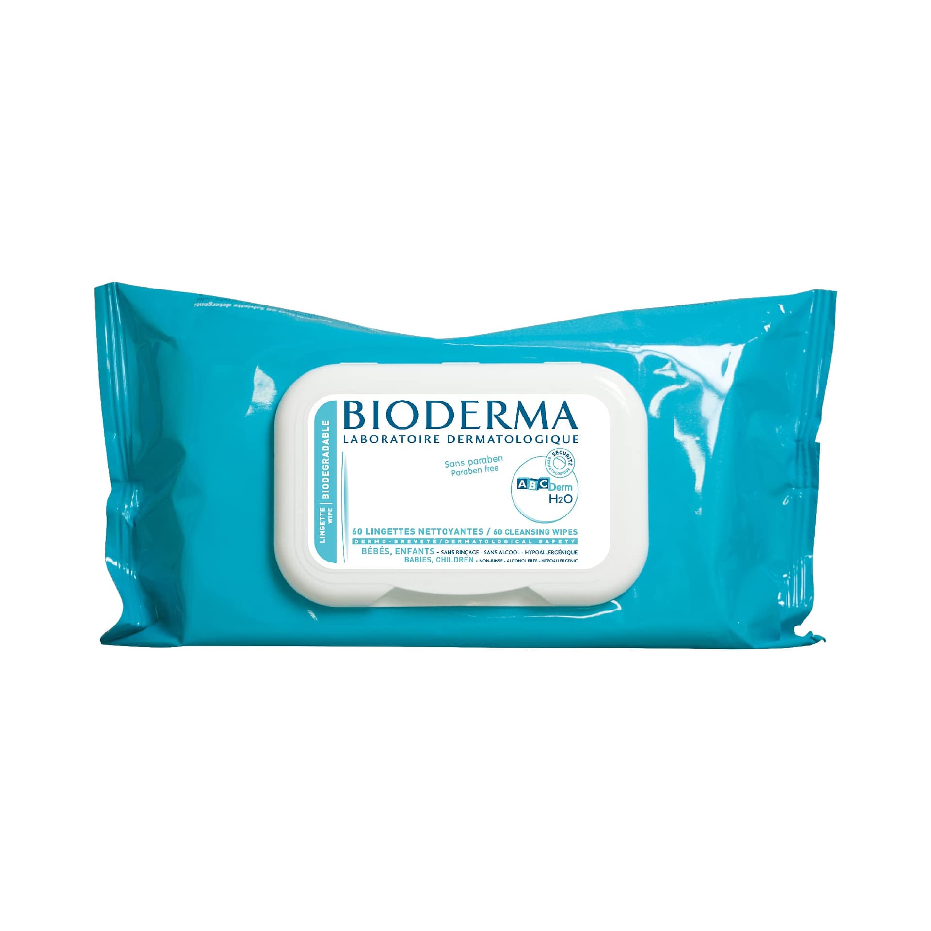 Bioderma ABCDerm H2O Lingettes مناديل مبللة ميسيلار لتنظيف بشرة الأطفال الحساسة 60 lingettes