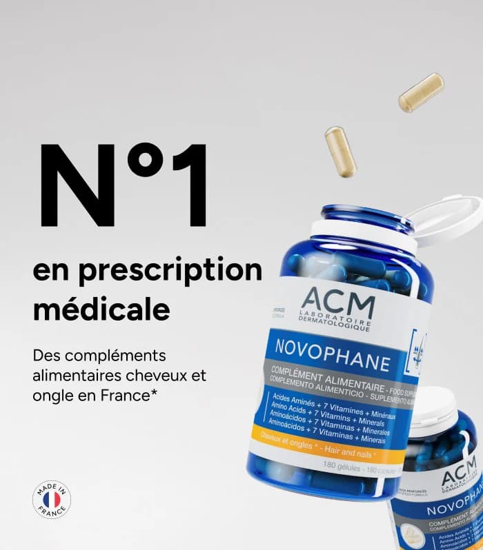 ACM Novophane مكمل غذائي لمنع تساقط الشعر وتقوية الأظافر 180 كبسولة