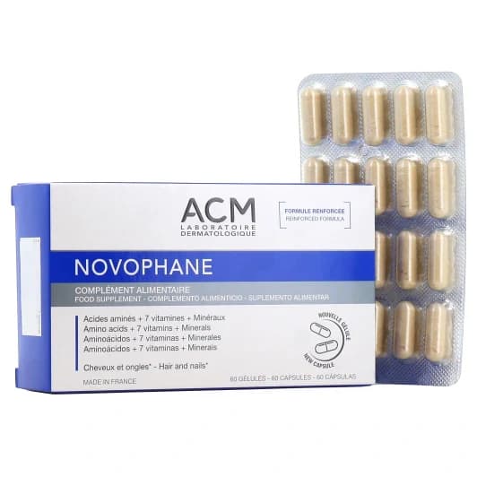 ACM Novophane Ongles et Cheveux مكمل غذائي للشعر والأظافر 60 gélules