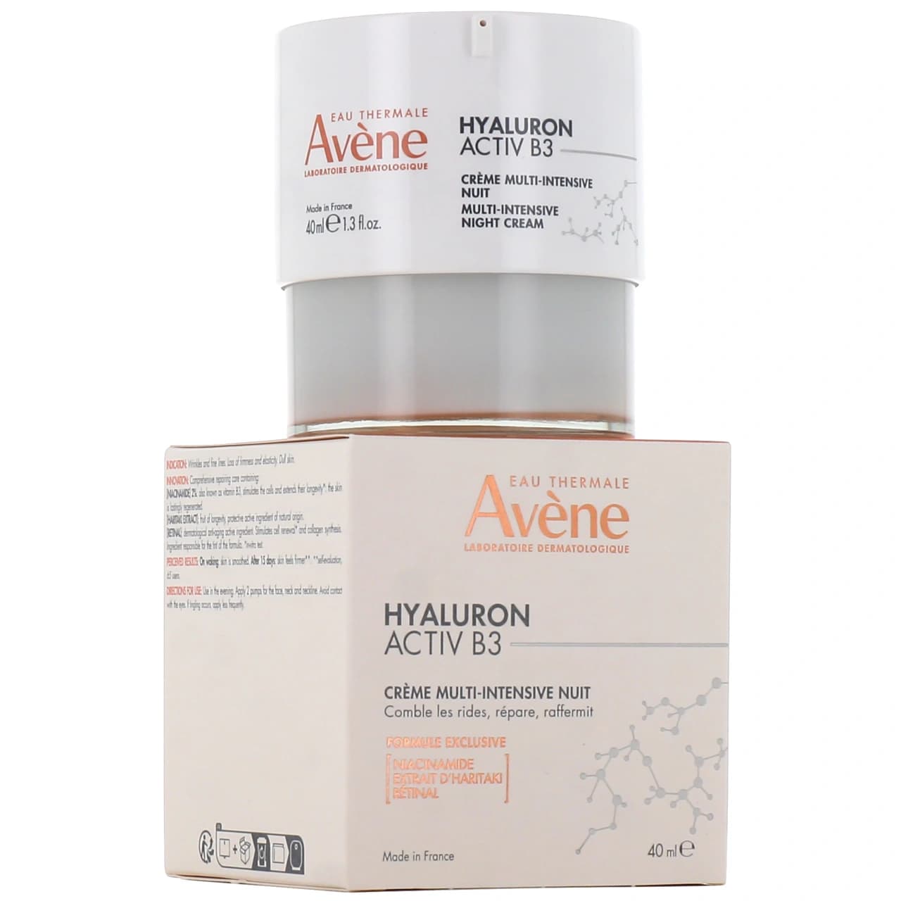 Avène Hyaluron Activ B3 كريم ليلي مكثف ومجدد للبشرة 40ml