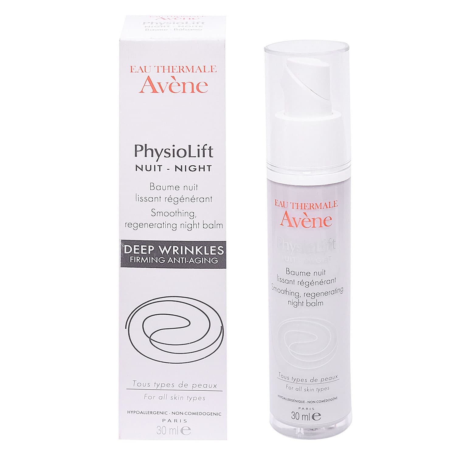 Avène PhysioLift Nuit بلسم ليلي للتنعيم وتجديد البشرة 30ml