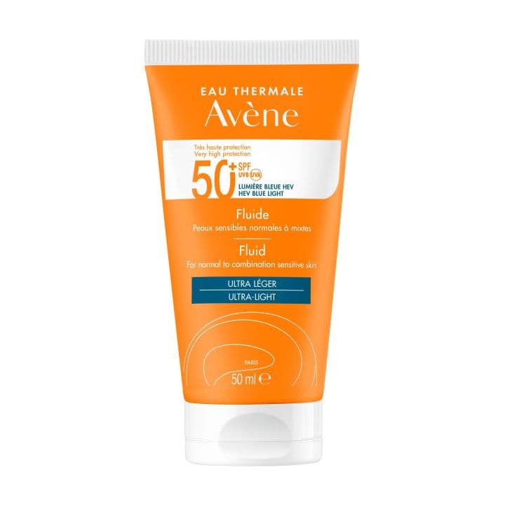 Avène Fluide SPF 50+ واقي شمس سائل للبشرة الحساسة العادية إلى المختلطة 50ml