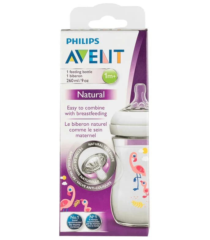 Philips Avent Biberon Natural Flamingo رضاعة طبيعية للأطفال 260ml