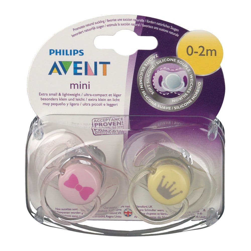Philips Avent Mini Sucette 0-2M لهاية لحديثي الولادة 2 pièces