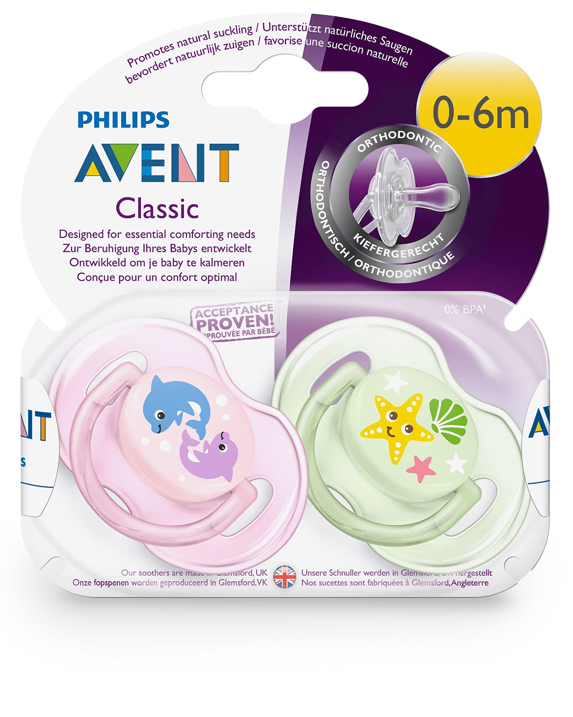 Philips Avent Classic لهاية كلاسيكية للأطفال 0-6 أشهر Lot de 2