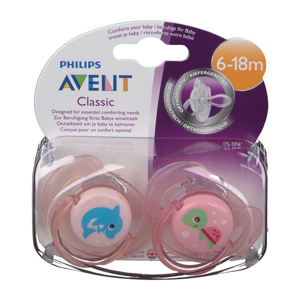 Philips Avent Classic SCF182/64 لهاية تقويم الأسنان للأطفال من 6 إلى 18 شهراً Lot de 2