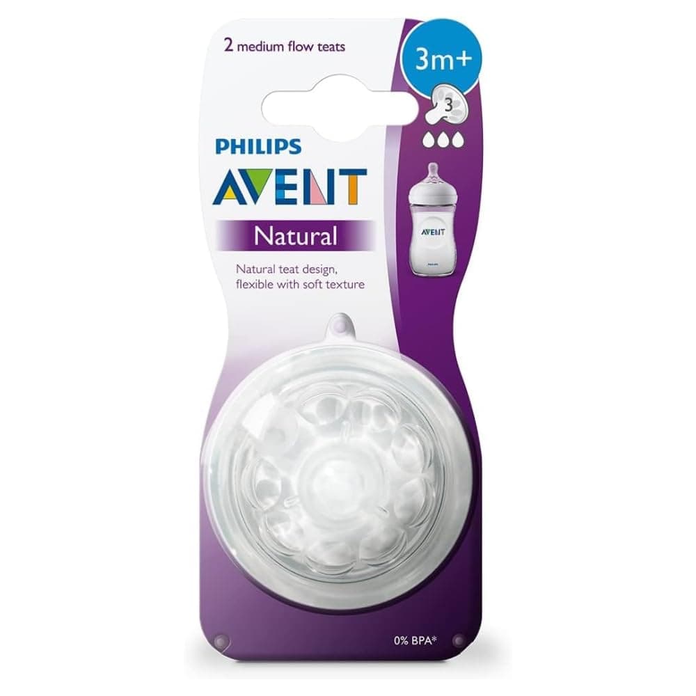 Philips Avent Natural حلمة رضاعة تدفق متوسط +3 أشهر Pack de 2