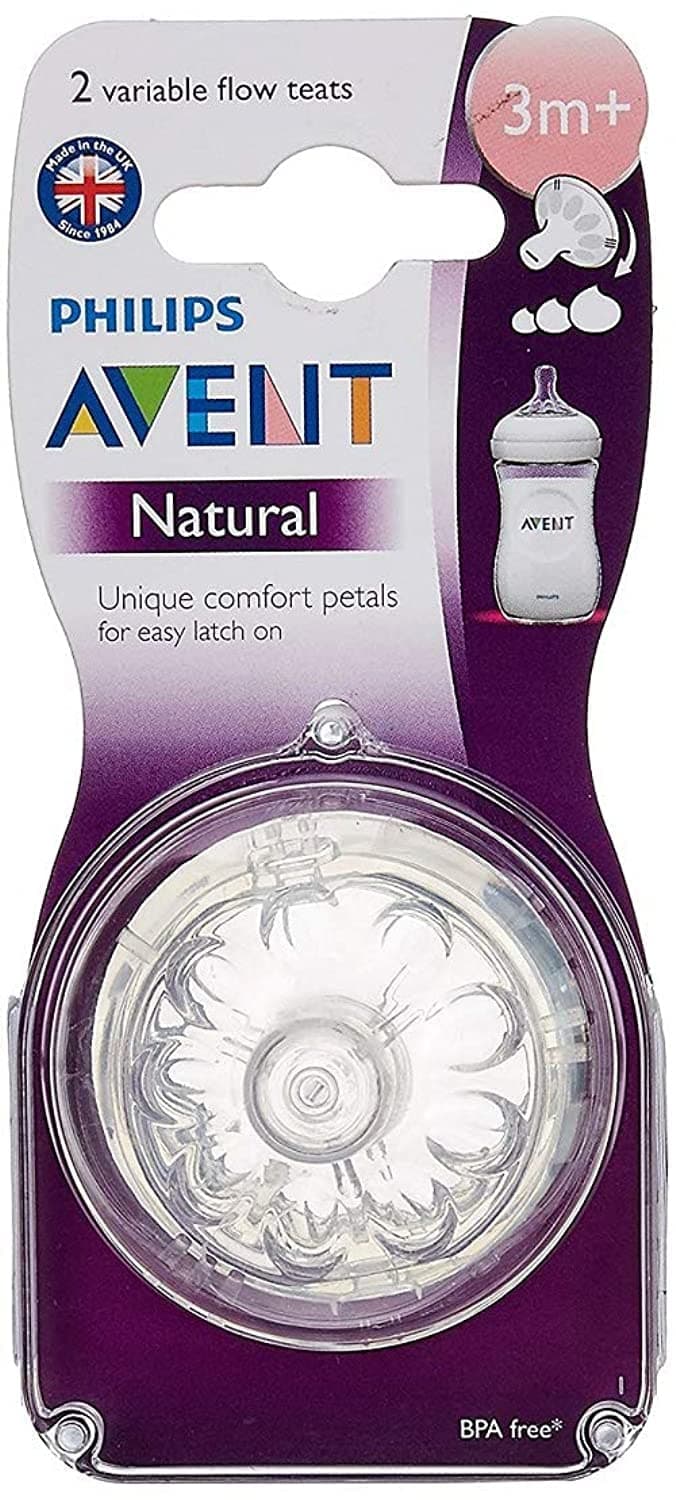 Philips Avent Natural حلمة سيليكون تدفق متغير للأطفال +3 أشهر 2 pièces