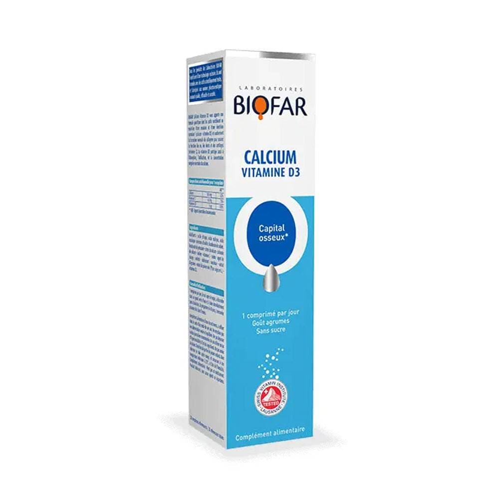 Biofar Calcium Vitamine D3 مكمل غذائي لدعم صحة العظام والأسنان 20 comprimés