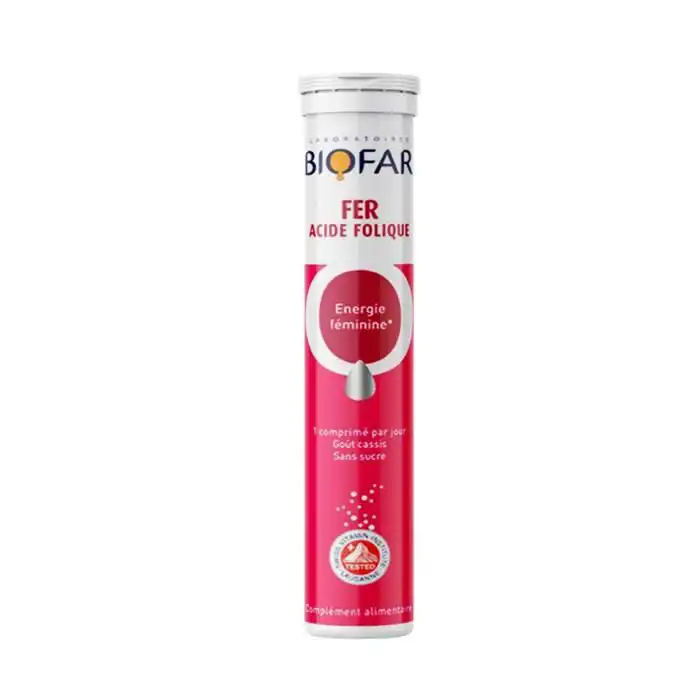 Biofar Fer Acide Folique مكمل غذائي بالحديد وحمض الفوليك 20 Comprimés