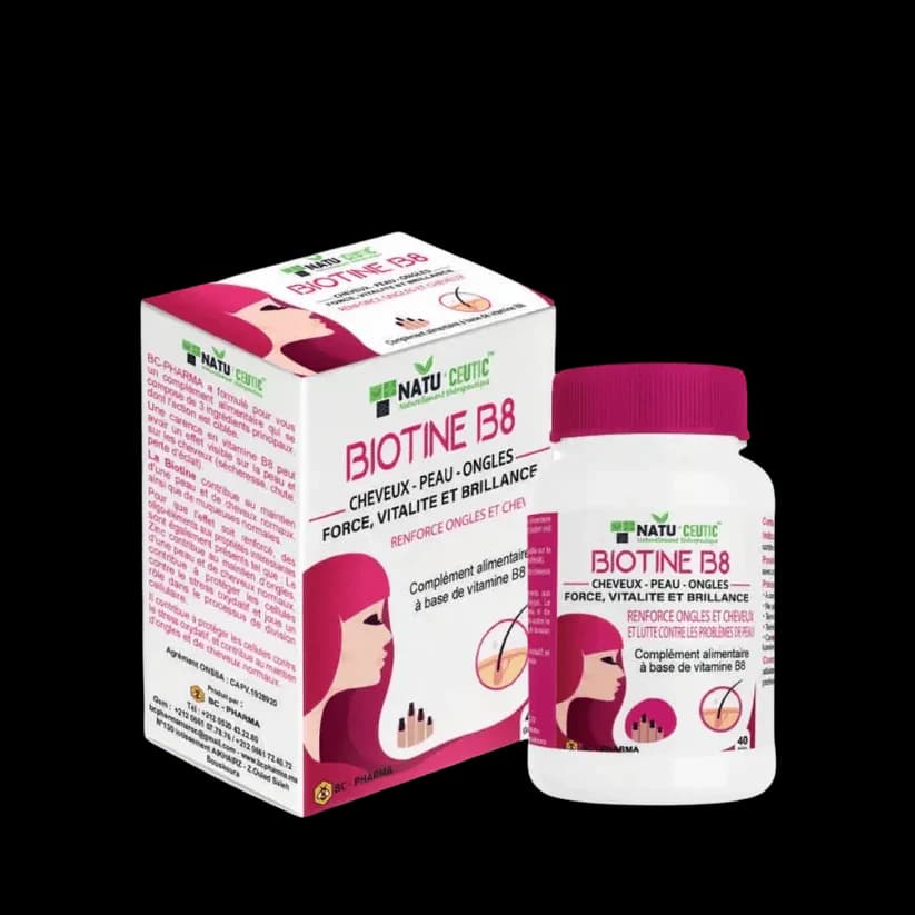 BC-Pharma Biotine B8 مكمل غذائي مقوي للشعر والأظافر 40 كبسولة