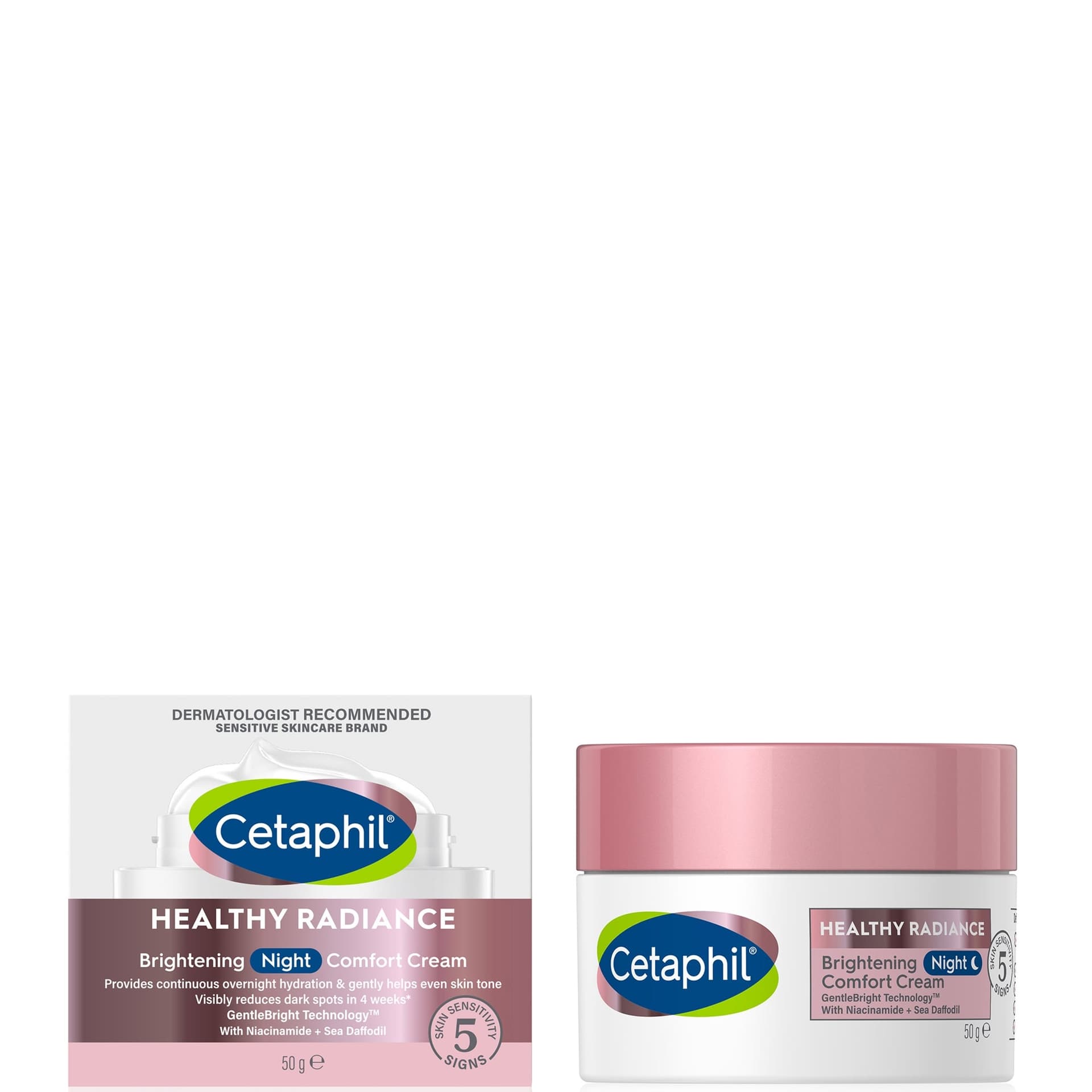Cetaphil Bright Healthy Radiance كريم ليلي مهدئ ومفتح للبشرة 50g