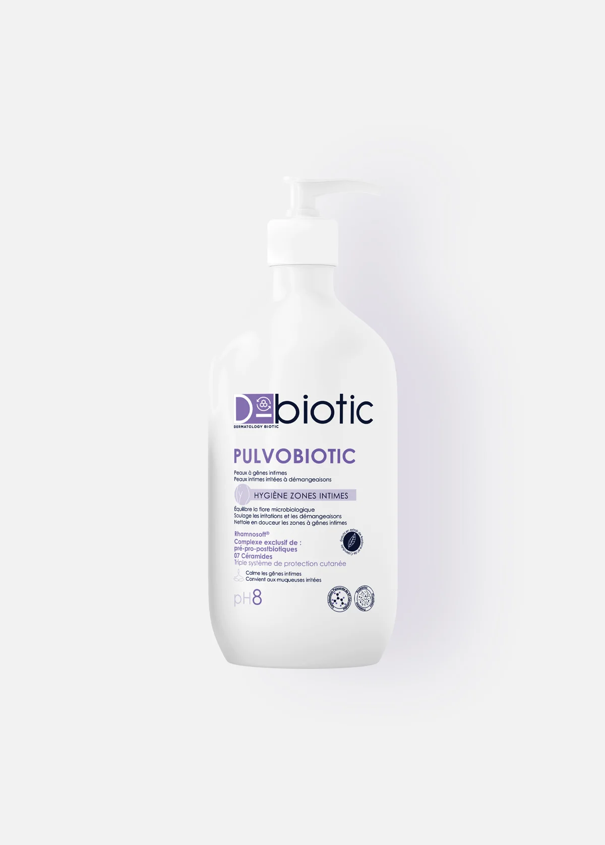 D-Biotic Pulvobiotic pH 8 غسول حميمي ملطف للمناطق المتهيجة 500ml