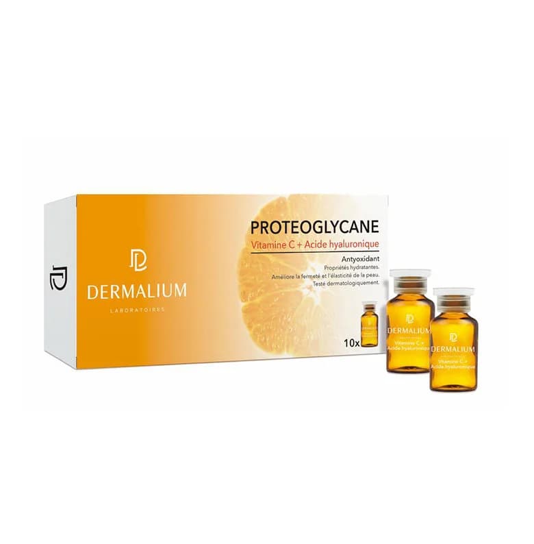 Dermalium Proteoglycane Vitamine C + Acide Hyaluronique أمبولات شد ونضارة البشرة 10x2ml