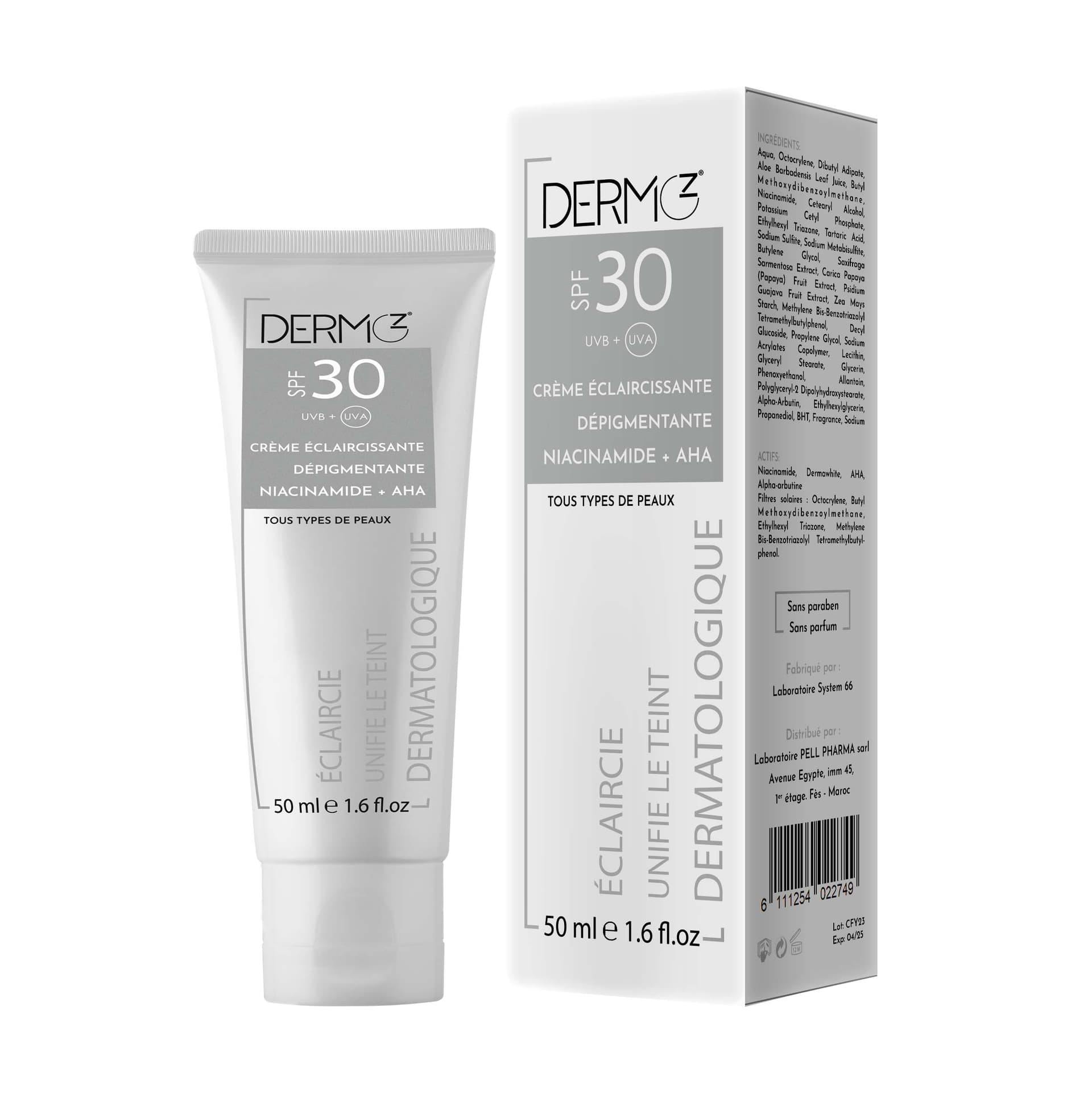 DERMOZ CREME ECLAIRCISSANTE SPF30 50ML