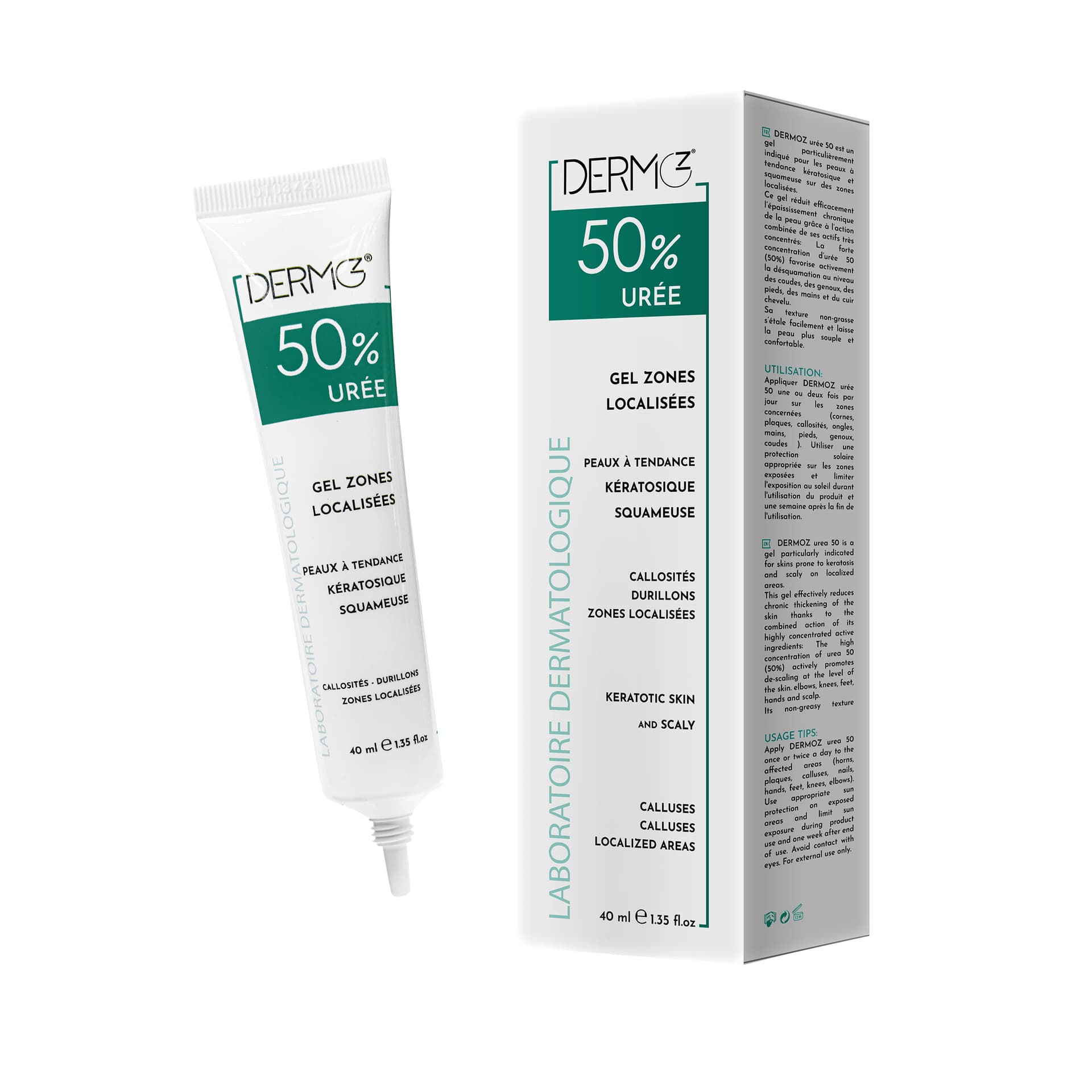 Dermoz Gel Zones Localisées Urée 50% جل موضعي مقشر ومرطب شديد الفعالية 50ml