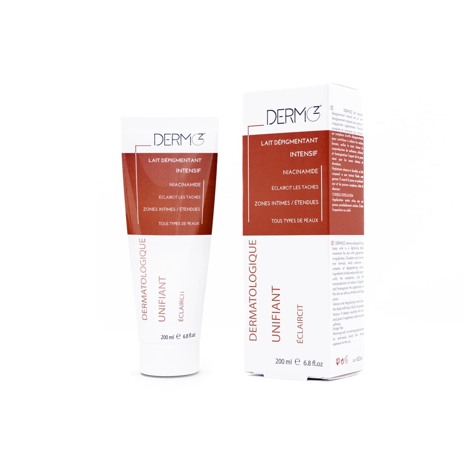 Dermoz HQ Lait Dépigmentant حليب مكثف ومفتح للجسم ومضاد للبقع الداكنة 200ml