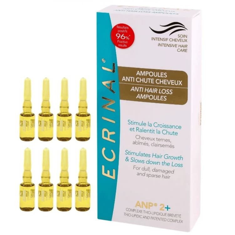 Ecrinal ANP 2+ Ampoules أمبولات علاج تساقط الشعر المكثف 8 x 5ml