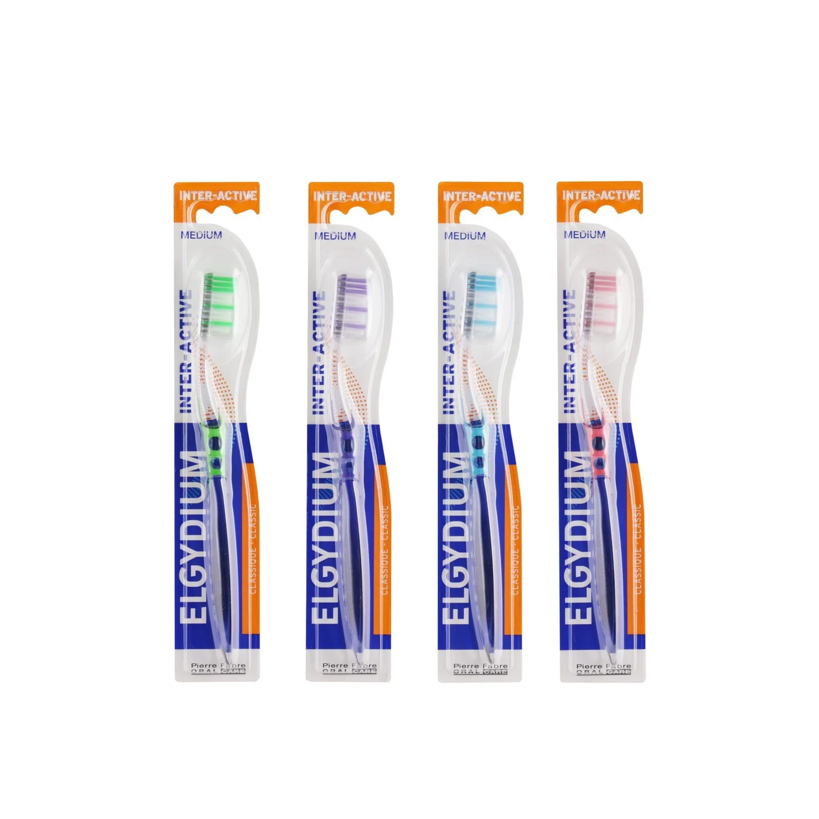 Elgydium Inter-Active Medium فرشاة أسنان لتنظيف عميق وحماية اللثة 1 unité