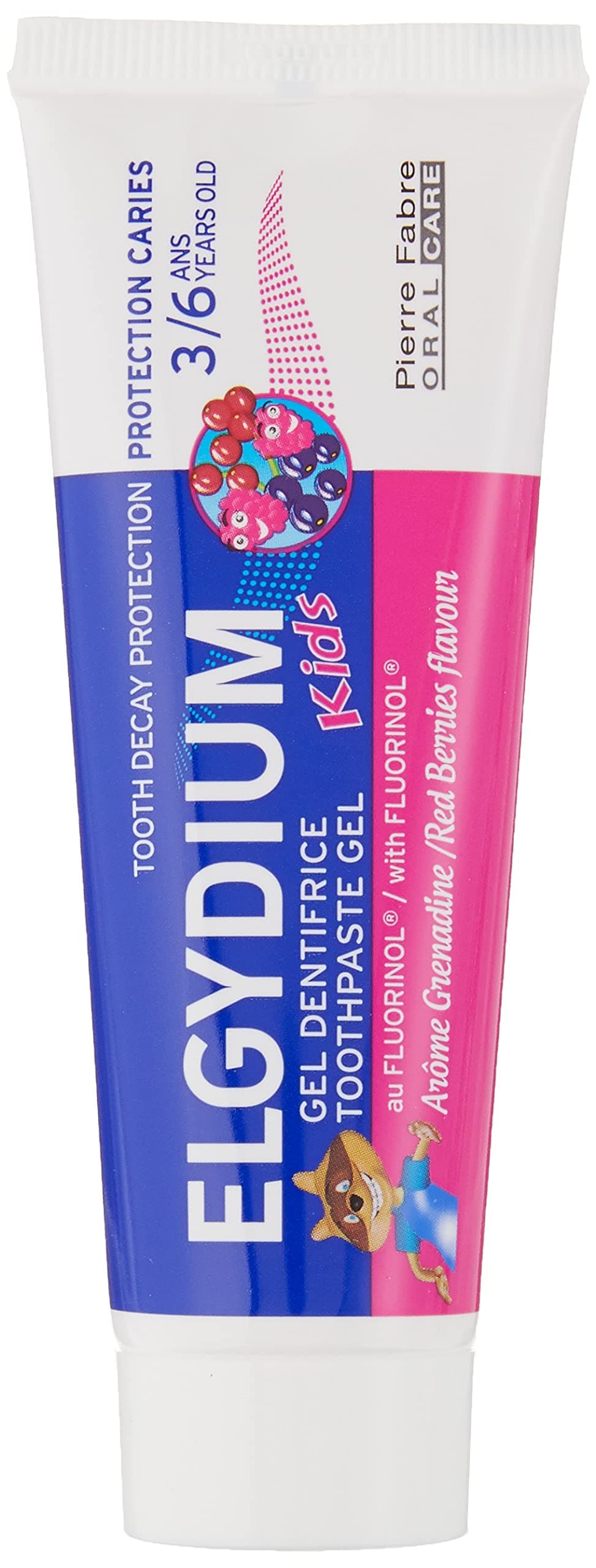 Elgydium Kids معجون أسنان جل للأطفال بنكهة الرمان لحماية الأسنان من التسوس 50ml