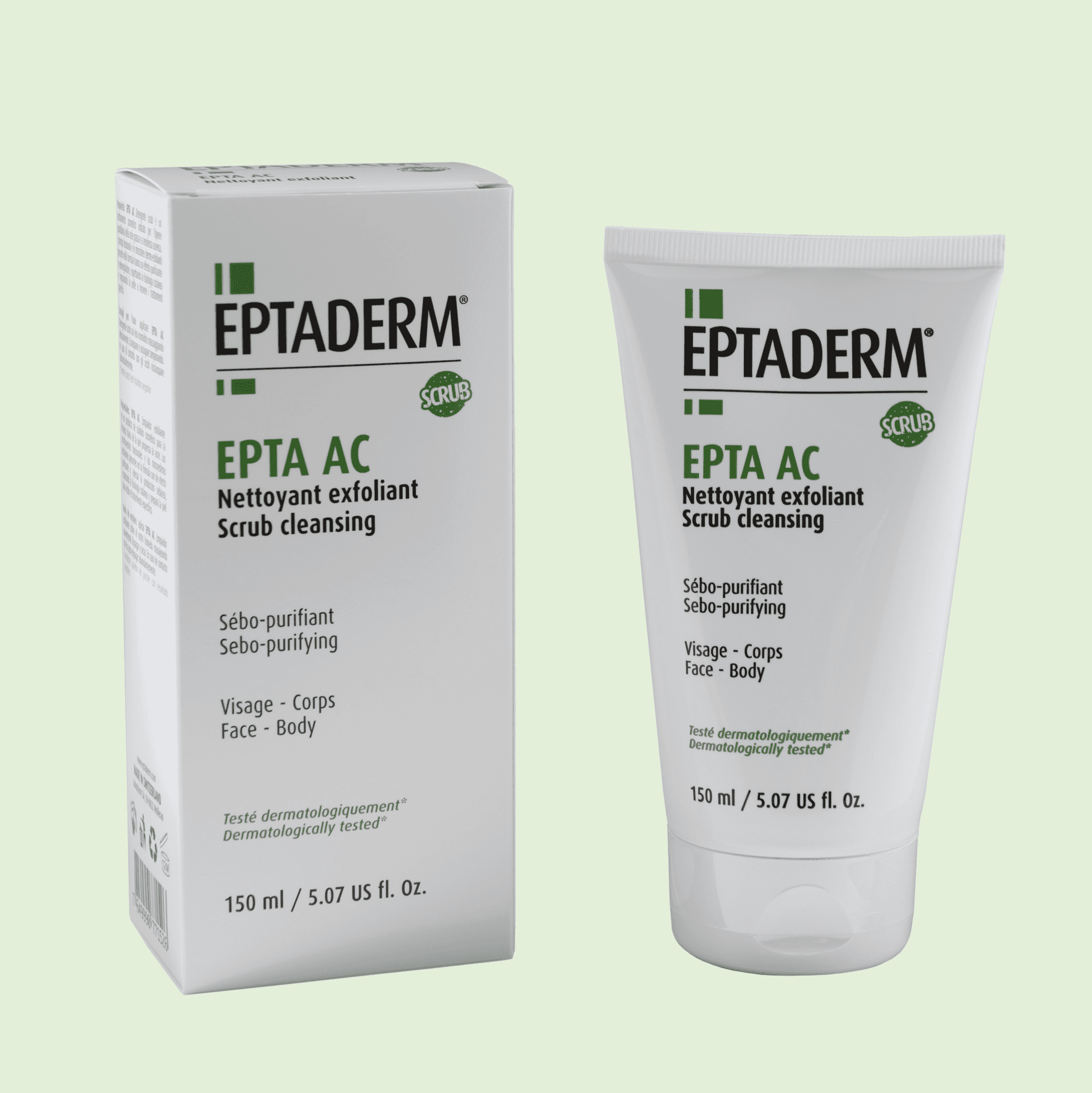 EPTADERM EPTA AC منظف ومقشر للبشرة الدهنية والمعرضة لحب الشباب 150ml