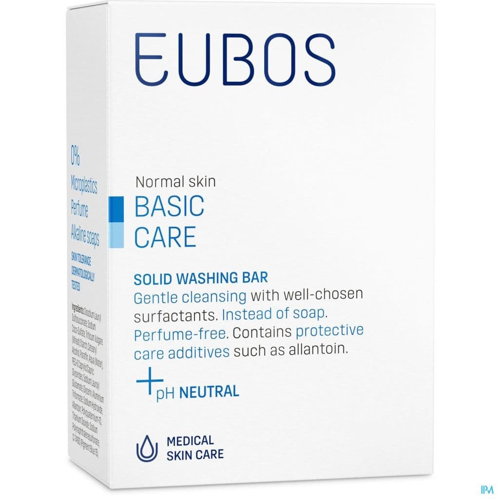Eubos Solid Pain Dermatologique Sans Parfum قالب منظف لطيف خالي من الصابون والعطور 125g