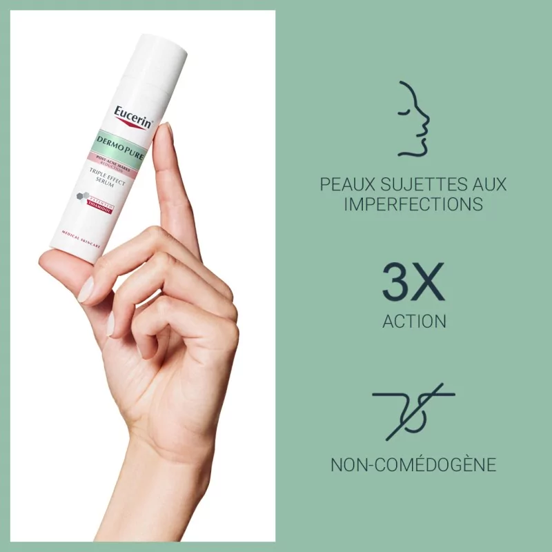 Eucerin DermoPure سيروم ثلاثي المفعول مضاد لآثار حب الشباب والشوائب واللمعان 40ml