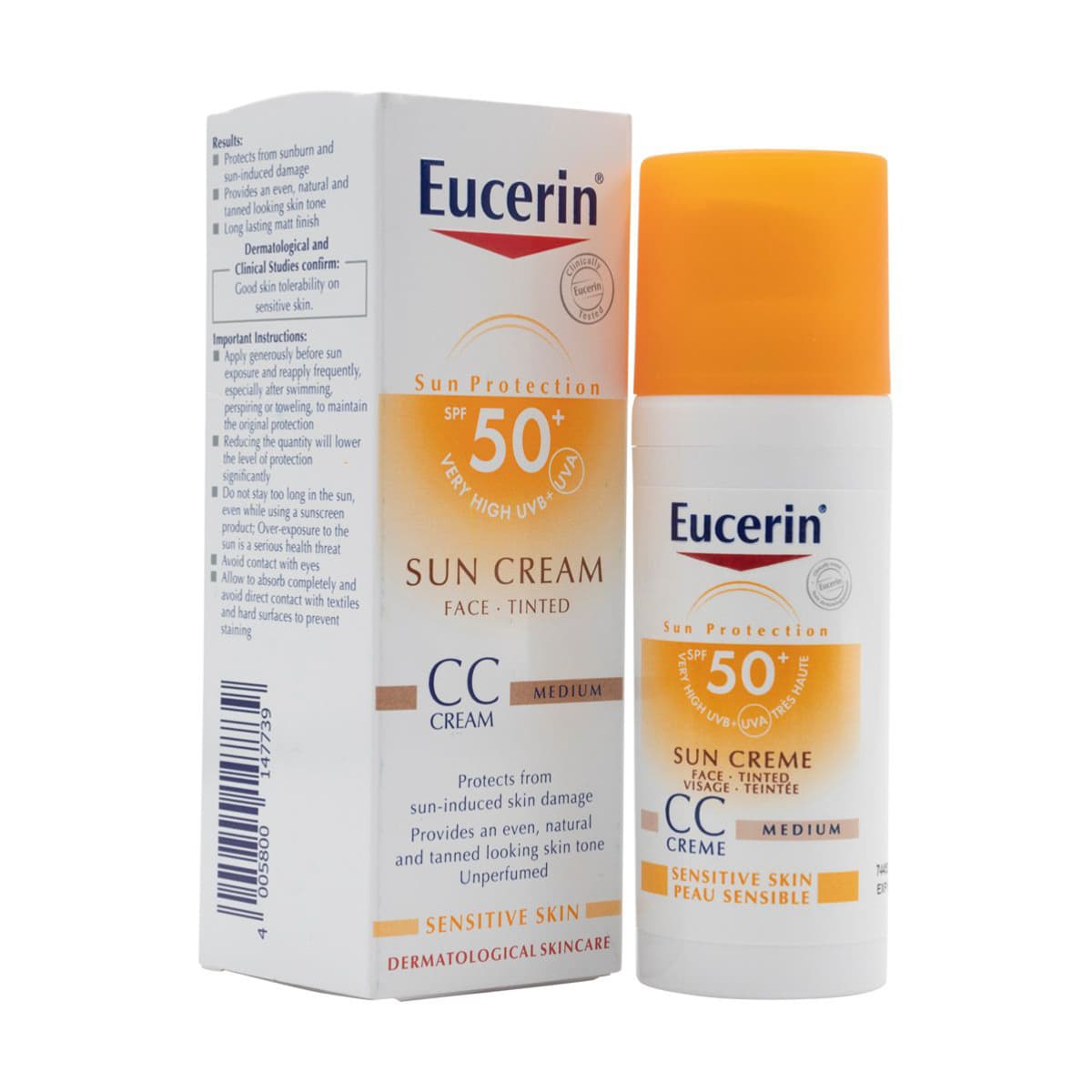 Eucerin Sun Protection Crème Visage Teintée SPF 50+ واقي شمس ملون ومقاوم للتجاعيد 50ml