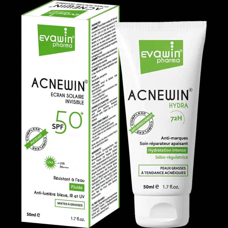 Evawin Acnewin Crème Hydra 72H كريم مرطب ومهدئ للبشرة الدهنية 50ml