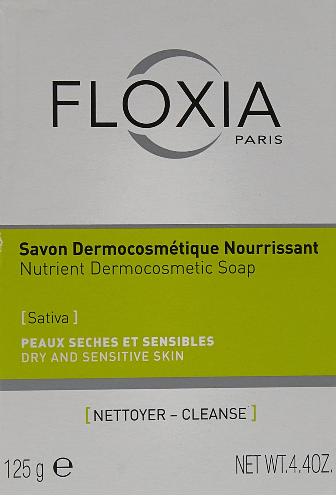 Floxia Savon Dermocosmétique Nourrissant Sativa صابون مغذي ومطهر للبشرة الجافة والحساسة 125g