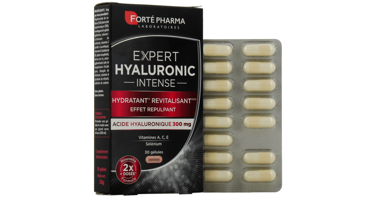Forté Pharma Expert Hyaluronic Intense كبسولات مضادة للتجاعيد وترطيب البشرة 30 gélules