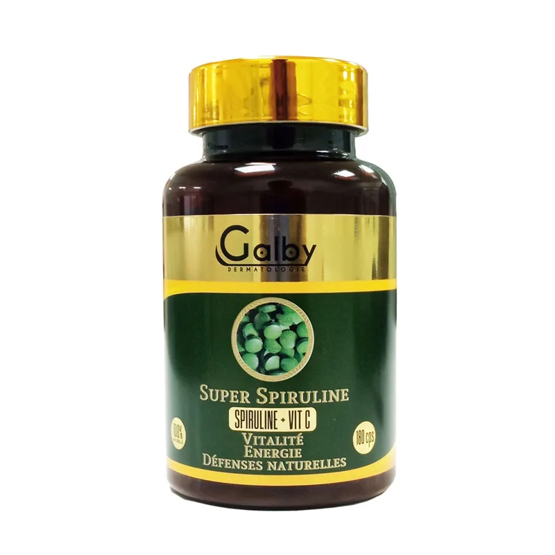 Galby Super Spiruline مكمل غذائي بالسبيرولينا وفيتامين سي 180 comprimés
