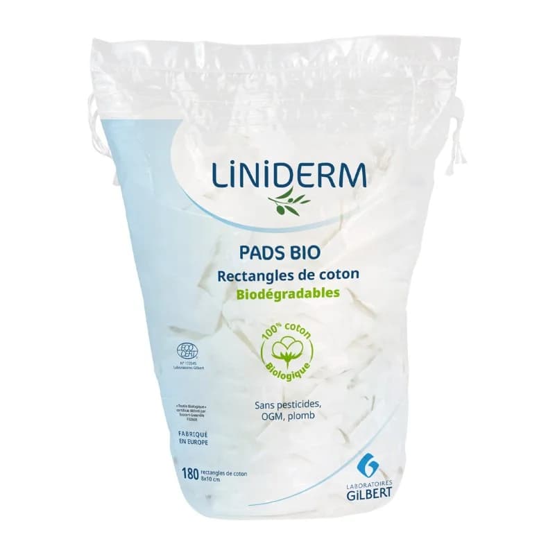 Gilbert Pads Bio مستطيلات قطن عضوي 180 unités