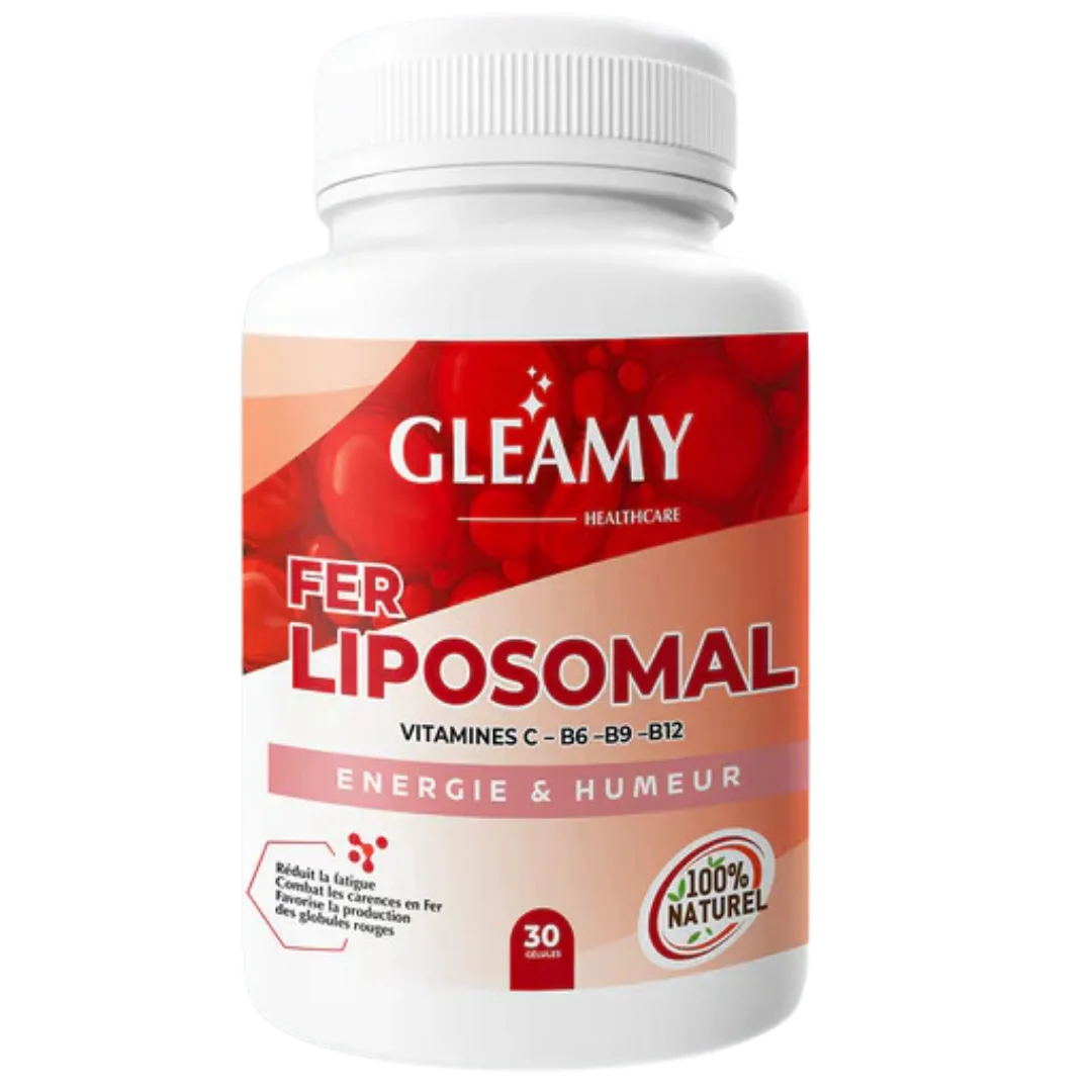 Gleamy Fer Liposomal مكمل غذائي بالحديد الليبوزومي لمحاربة التعب 30 gélules