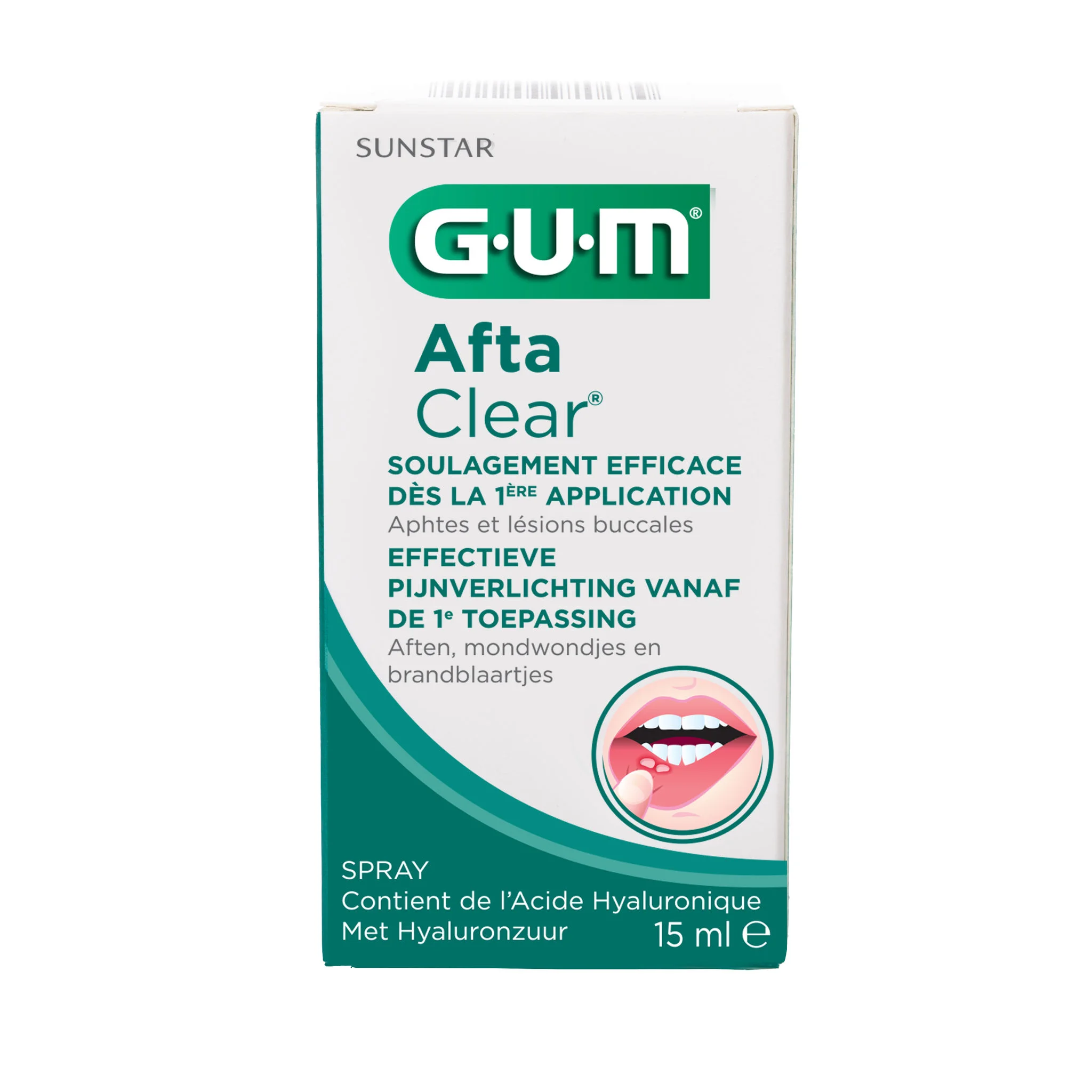 GUM AftaClear بخاخ لعلاج قرح الفم واللثة 15ml
