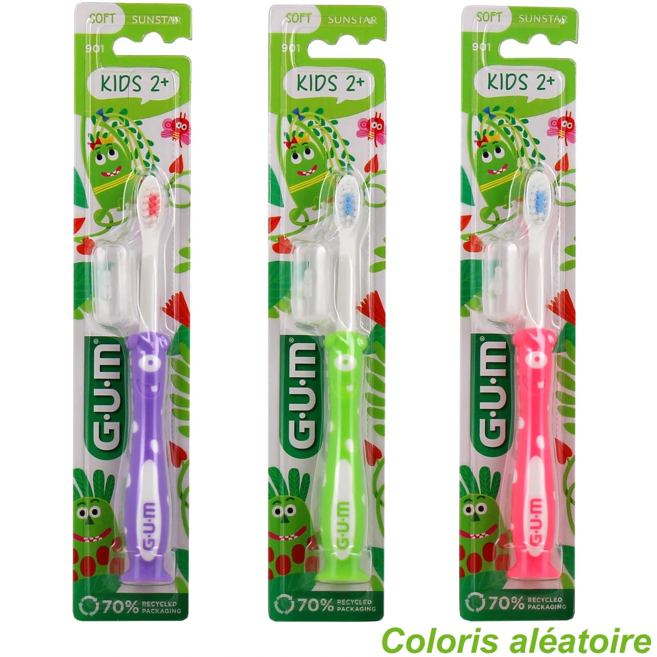 GUM Kids 3-6 Ans Rose فرشاة أسنان ناعمة للأطفال 1 unité