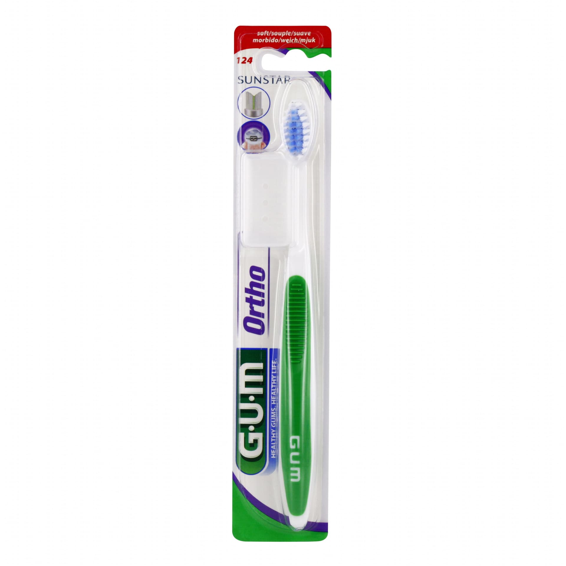GUM ORTHO 124 فرشاة أسنان لتقويم الأسنان 1 pièce