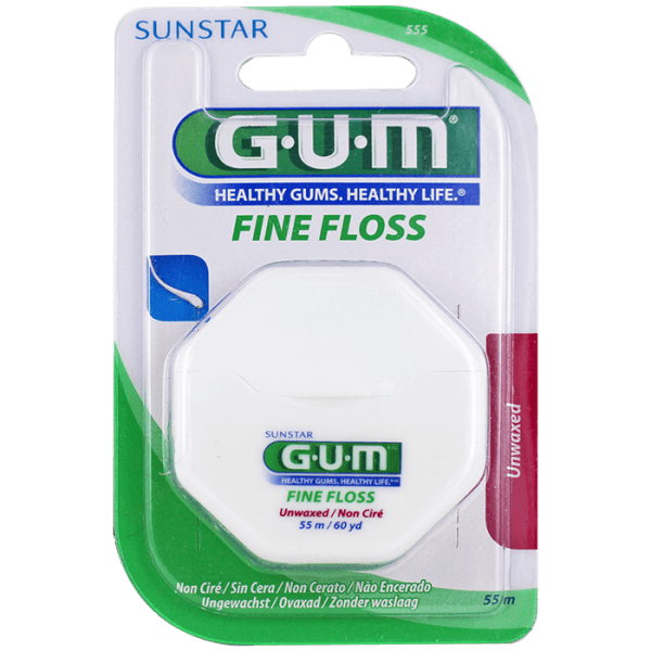 GUM Fine Floss Non Ciré 555 خيط أسنان غير مشمع 55m