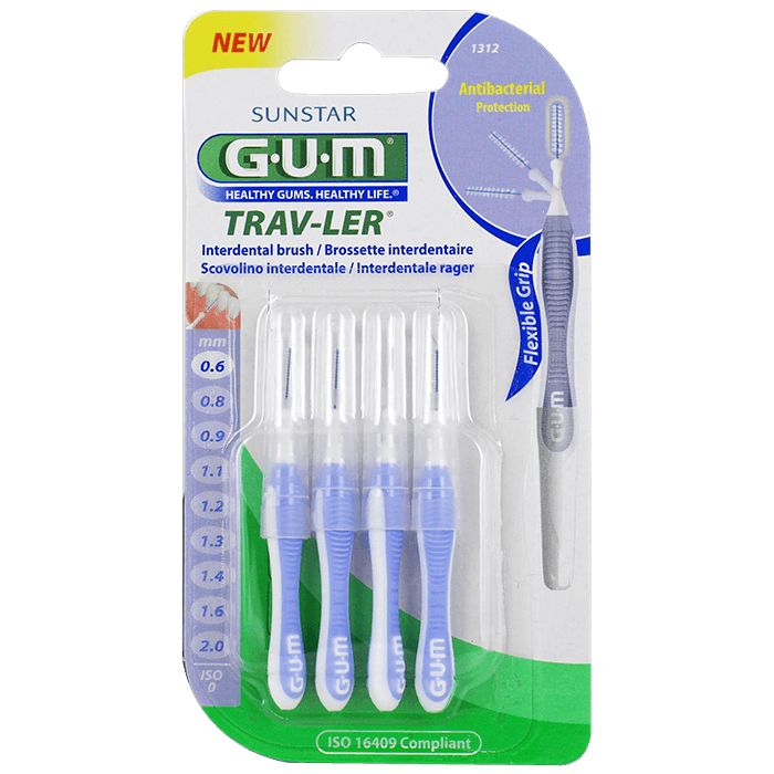 GUM Trav-Ler 1312 فرشاة تنظيف بين الأسنان 0.6mm 4 وحدات