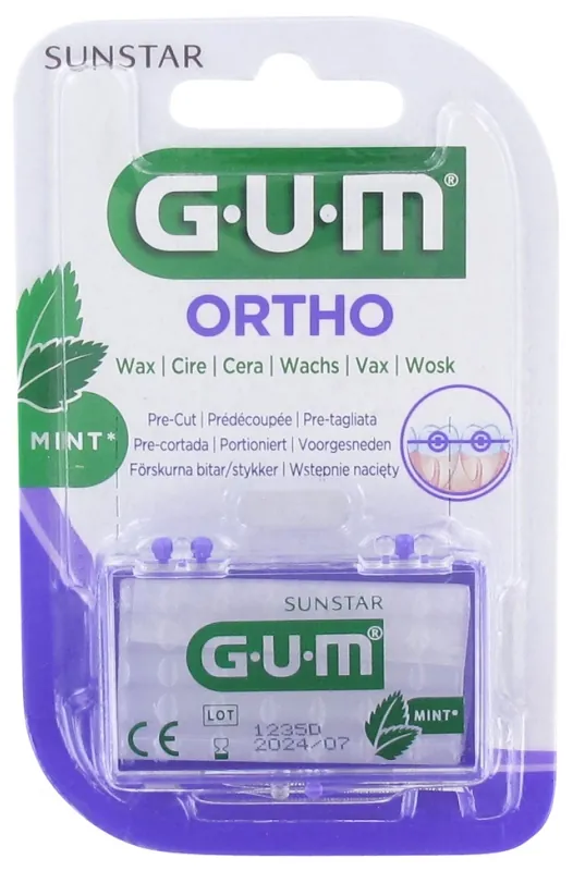 GUM ORTHO Cire شمع واقي لتقويم الأسنان علبة واحدة