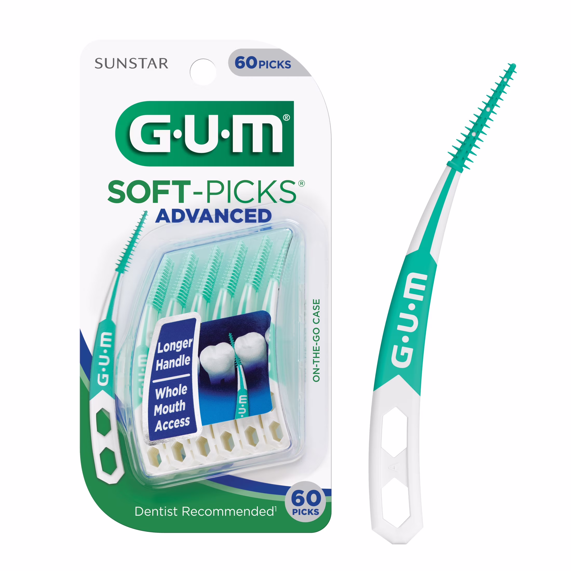 GUM Soft-Picks Advanced Regular REF 650 أعواد تنظيف بين الأسنان المطاطية 30 قطعة